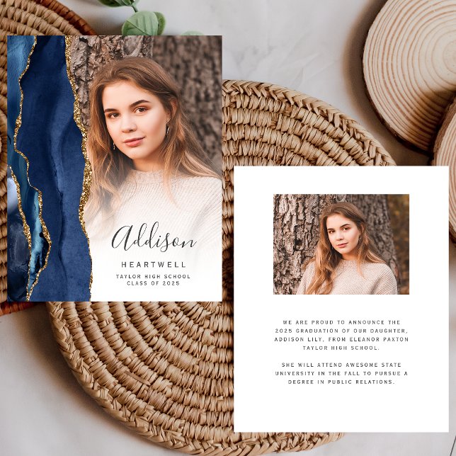 Lámina Invitación de Graduación de Foto del Agate Azul de (Subido por el creador)