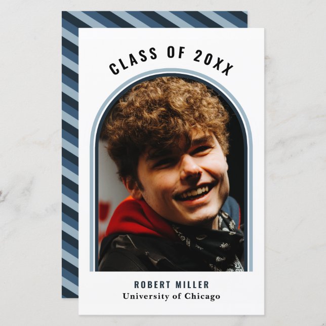 Lámina Invitación de Graduación de Foto del Arco Azul de  (Anverso / Reverso)