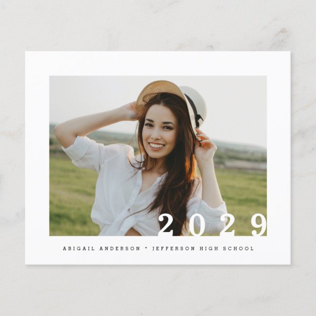 Lámina Invitación de Graduación de Foto Simple Presupuest (Anverso)