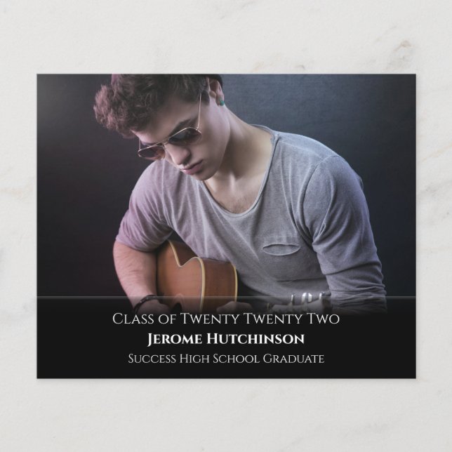 Lámina Invitación de Graduación de Fotografía Negra Moder (Anverso)