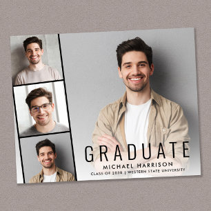 Lámina Invitación de Graduación de Fotos Modernas de Pres