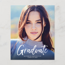 Lámina Invitación de Graduación de Guión Azul de la Marin