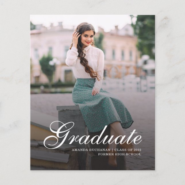 Lámina Invitación de Graduación de Guión de Foto Moderno  (Anverso)