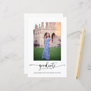 Lámina Invitación de Graduación de Guión Elegante de Pres
