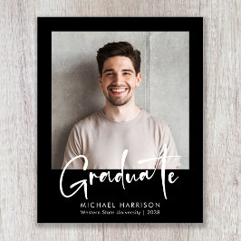 Lámina Invitación de Graduación de Guión Negrita de Foto 