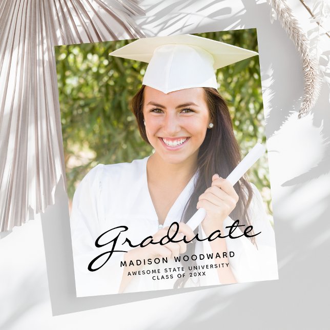 Lámina Invitación de Graduación de Guión Negro de Foto de (Subido por el creador)