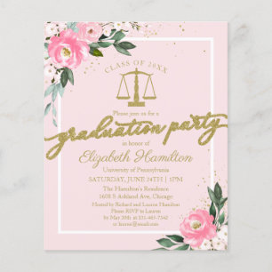 Lámina Invitación de graduación de la facultad de derecho