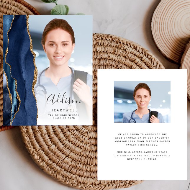 Lámina Invitación de graduación de la Marina Blue Agate F (Subido por el creador)