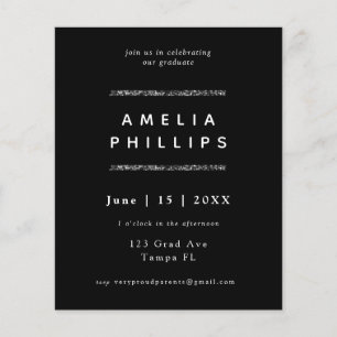 Lámina Invitación de graduación de moda de Purpurina de d