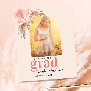 Lámina Invitación de graduación de pasto de pampas ruidos