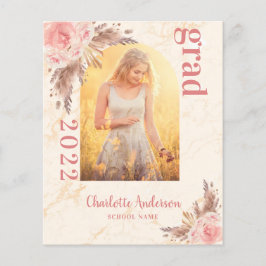 Lámina Invitación de graduación de pasto ruborizada de pa