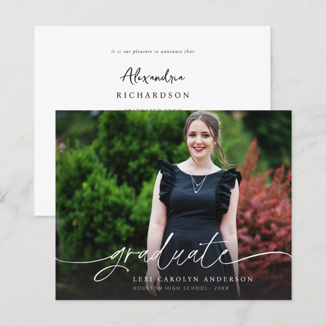 Lámina Invitación de Graduación de Presupuesto MOD Photo  (Anverso / Reverso)