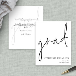 Lámina Invitación de graduación de script de presupuesto