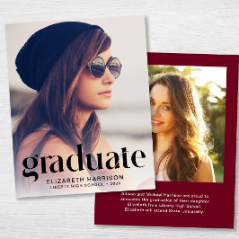 Lámina Invitación de Graduación de Tendencia de Foto de P