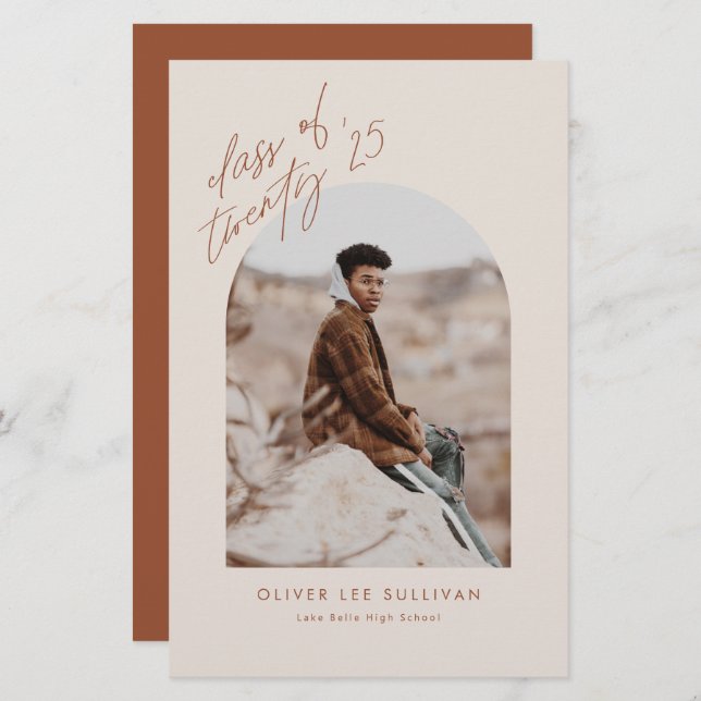 Lámina Invitación de graduación de Terracotta Arch 2023 (Anverso / Reverso)