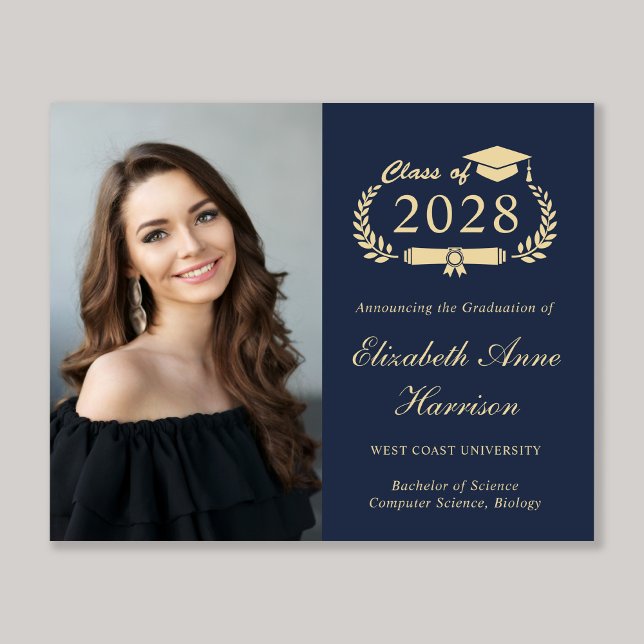 Lámina Invitación de Graduación del Colegio Blue Photo Bu (Share the pride and excitement of your graduate's achievement with friends and family near and far)