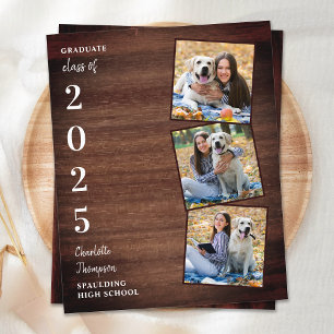Lámina Invitación de Graduación del Collag de fotografía 