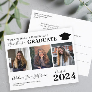 Lámina Invitación de graduación del guión de la foto del 