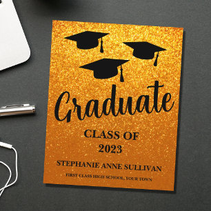 Lámina Invitación de Graduación del Purpurina de Oro 2023
