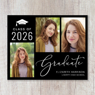 Lámina Invitación de Graduación Negra de Presupuesto 3