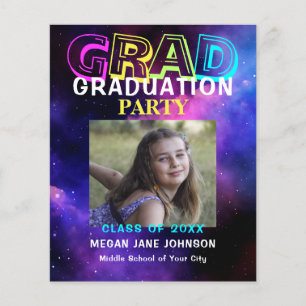 Lámina Invitación de graduación para fiesta con fotos mod