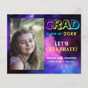 Lámina Invitación de graduación para fiesta con fotos mod