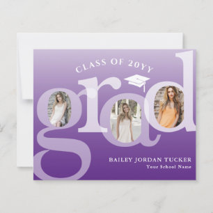 Lámina Invitación de Graduación Presupuestaria Purple Omb