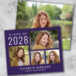 Lámina Invitación de Graduación Púrpura de Foto Presupues