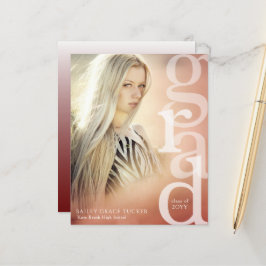 Lámina INVITACIÓN de Graduación Roja de Presupuesto de Su