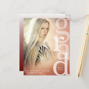 Lámina INVITACIÓN de Graduación Roja de Presupuesto de Su