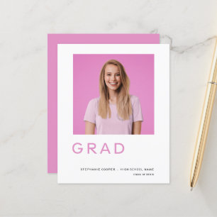Lámina Invitación de Graduación Rosa de Foto Grad Presupu