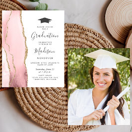 Lámina Invitación de Graduación Rosa Presupuesto con Ágat