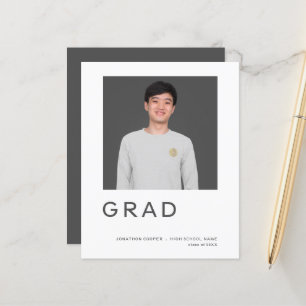 Lámina Invitación de Graduación Simple de Foto de Grado P
