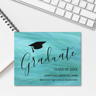 Lámina Invitación de Graduación Turquesa Presupuestaria