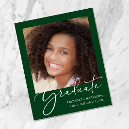 Lámina Invitación de Graduación Verde con guión de presup