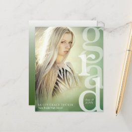 Lámina INVITACIÓN de Graduación Verde del Presupuesto de