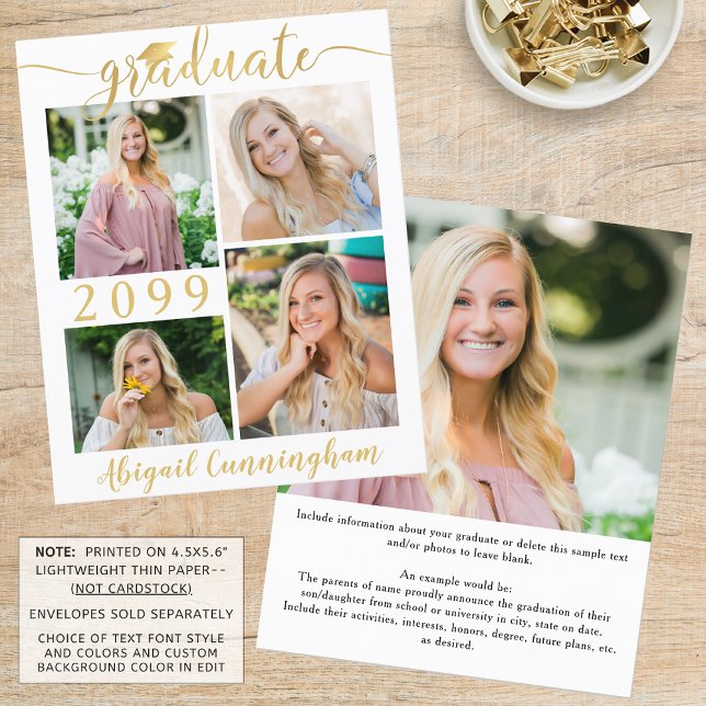 Lámina Invitación de Graduado de Foto de Budget Metallic  (Subido por el creador)