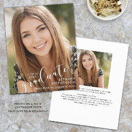 Lámina Invitación de Graduado de Foto de Guión Presupuest