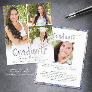 Lámina Invitación de graduado de pincel multicolor de pre