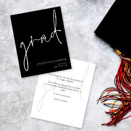 Lámina Invitación de graduado monocromo de script de pres