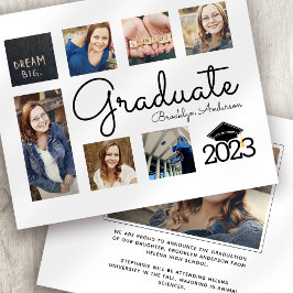 Lámina INVITACIÓN de graduados de Collage de fotos de PRE