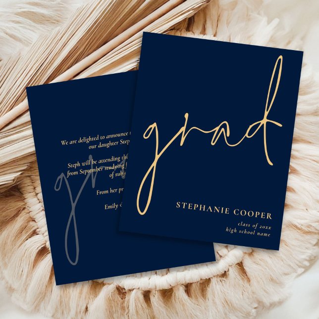 Lámina Invitación de graduados de oro de la Marina de Scr (front and back view)