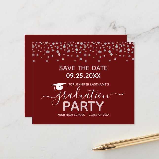 Lámina Invitación de guardar la fecha para la fiesta de g (Anverso/Reverso In Situ)