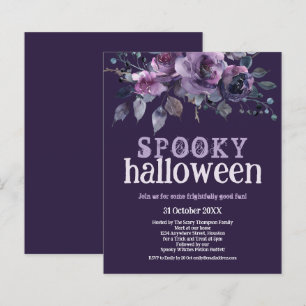 Lámina Invitación de Halloween espeluznante a las Florale