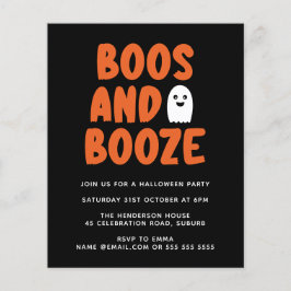 Lámina Invitación de Halloween fantasma para boos y booze