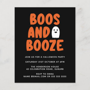 Lámina Invitación de Halloween fantasma para boos y booze