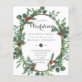 Lámina Invitación de invierno Boda de Navidades Rústicos