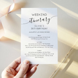 Lámina Invitación de itinerario de cumpleaños minimalista
