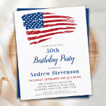 Lámina Invitación de la bandera de los Estados Unidos al<br><div class="desc">Invitaciones a la Fiesta de Cumpleaños de la Bandera Estadounidense. Invite a amigos y familiares a su celebración patriótica de cumpleaños con estas modernas invitaciones de la Bandera Americana. Personalice esta invitación a la bandera estadounidense con sus detalles de evento, nombre y fiesta. Vea nuestra colección para encontrar regalos patrióticos...</div>