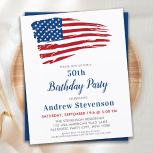 Lámina Invitación de la bandera de los Estados Unidos al 